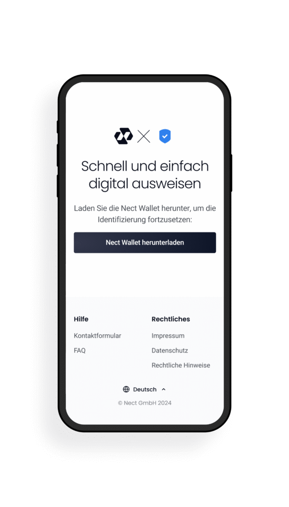 Identitätsverifikation für Digitale Verwaltung mit Nect auf dem Smartphone